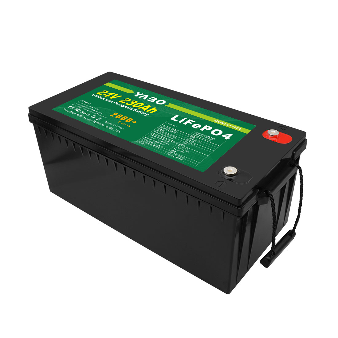 YABO 24V 230Ah LiFePO4 Lithium Iron Phosphate Battery – High Capacity, Long Life